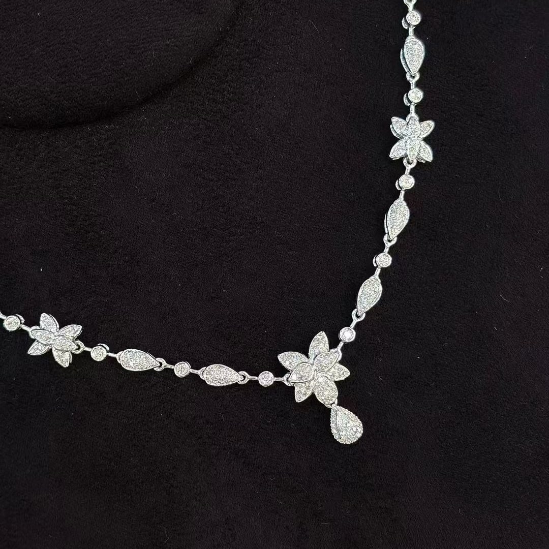 14k Gold 1.5 Ct Natural H Diamond Necklace: Ref:230945034 // gold content:14k gold // main gemstone:diamond // shape:multiply // carat weight:1. 5ct // clarity grade:vs-si // color:h // treatment:natural // Condition: NewLow Estimate: