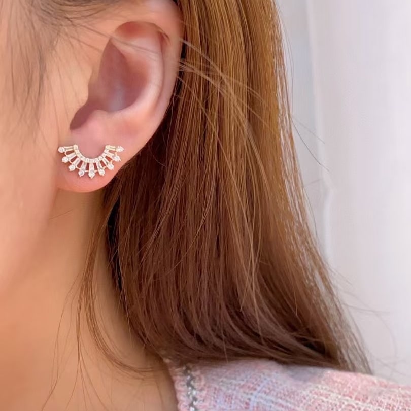 14k Gold 0.55 Ct Natural H Diamond Earrings - 3