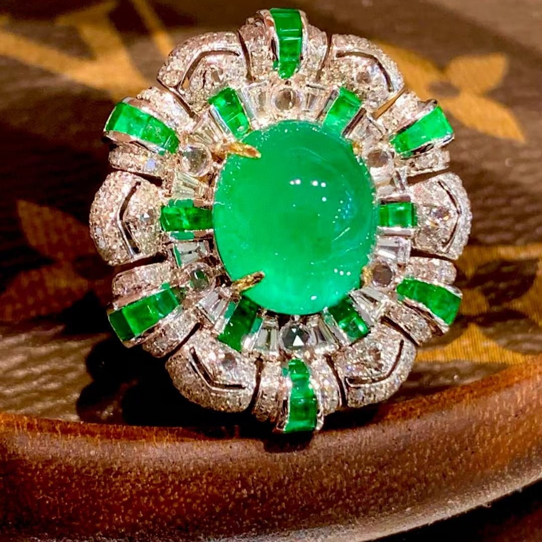 14k Gold 8.05 Ct Natural Emerald & Diamond Ring/pendant( Without Chain ) - 8