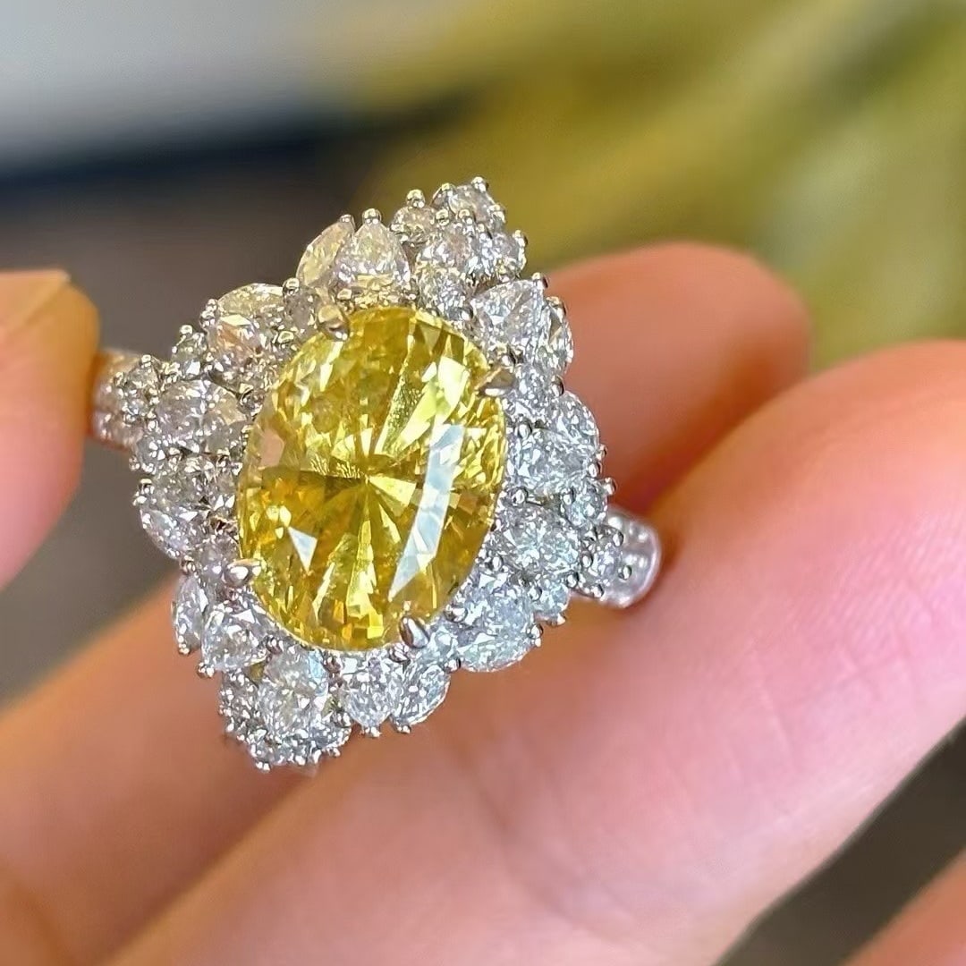 14k Gold 4.06 Ct Natural Sapphire & Diamond Ring/pendant( Without Chain ) - 4