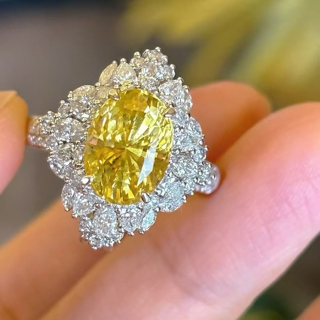 14k Gold 4.06 Ct Natural Sapphire & Diamond Ring/pendant( Without Chain ) - 5