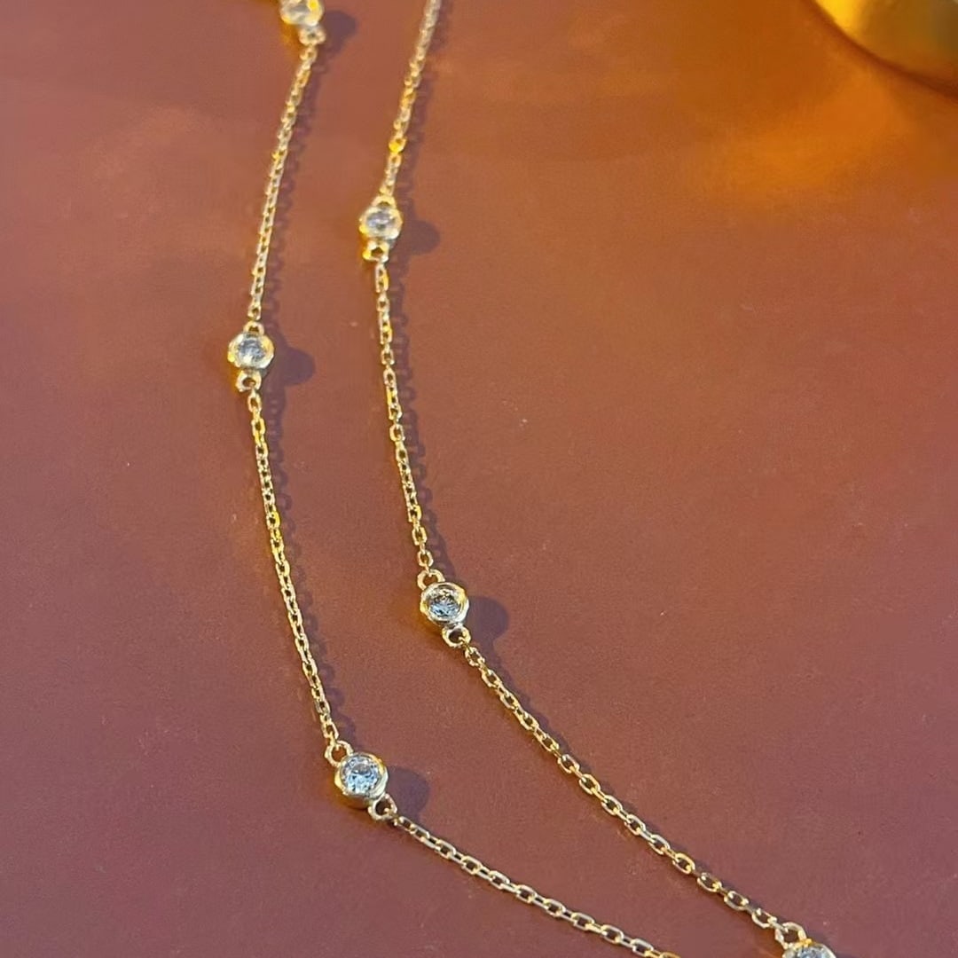 14k Gold 0.31 Ct Natural H Diamond Necklace - 3