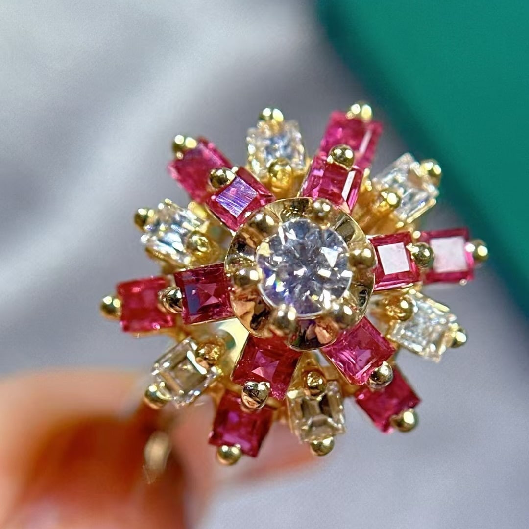 14k Gold 1.8 Ctw Natural Ruby & Diamond Ring - 3