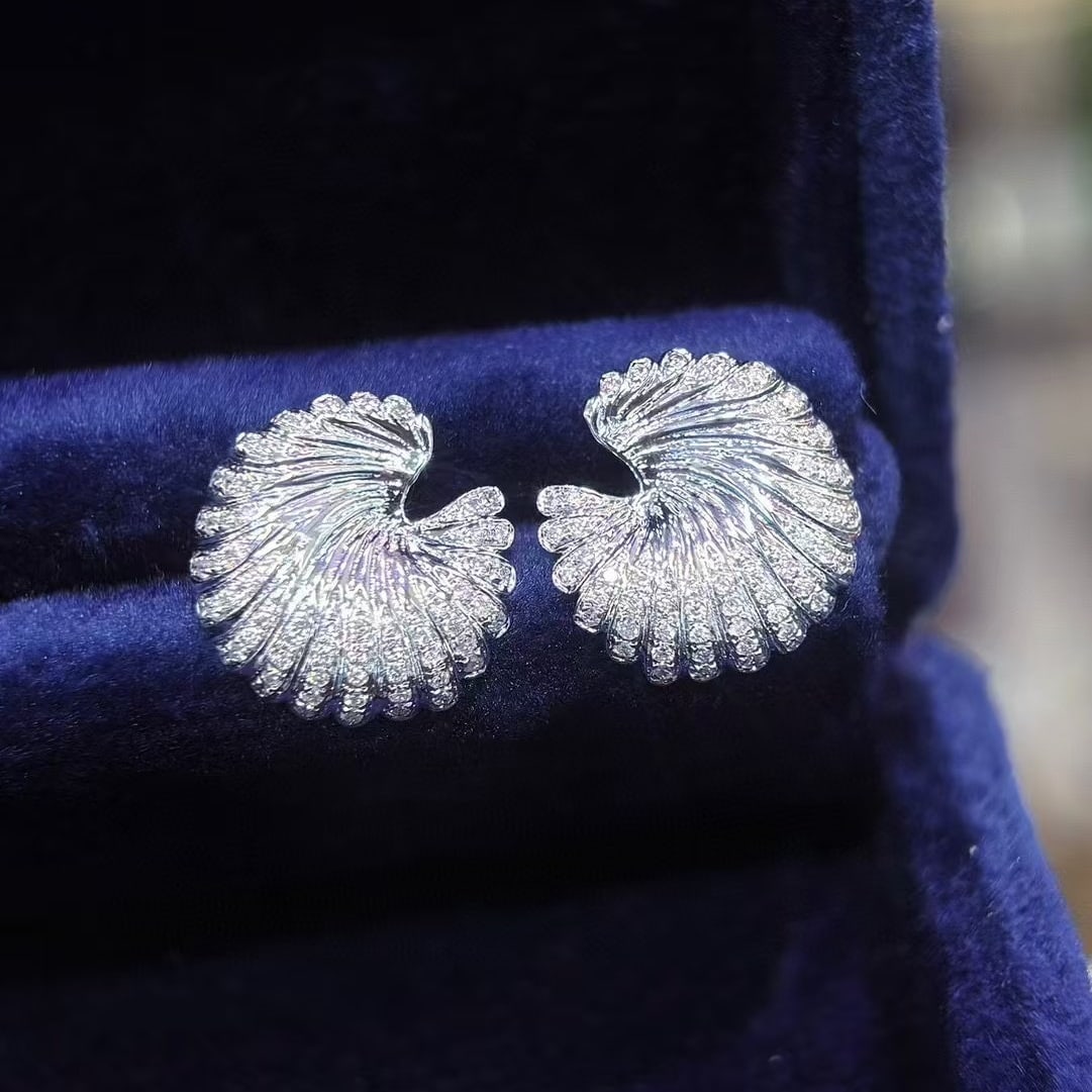 14k Gold 0.5 Ct Natural H Diamond Earrings - 2