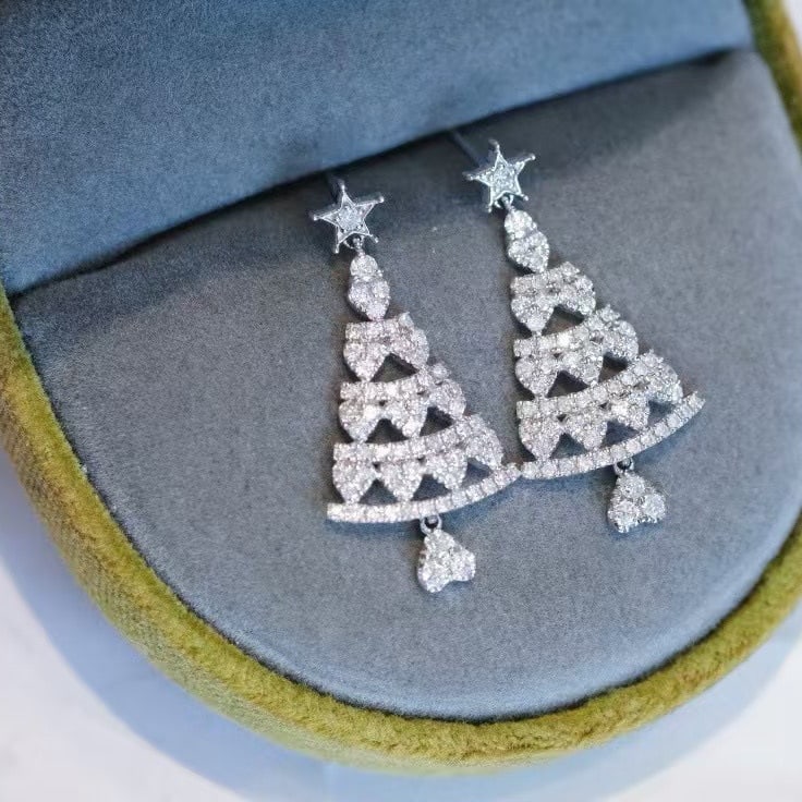 14k Gold 0.72 Ct Natural H Diamond Earrings - 2