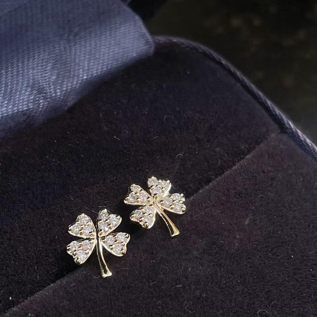 14k Gold 0.16 Ct Natural H Diamond Earrings - 4