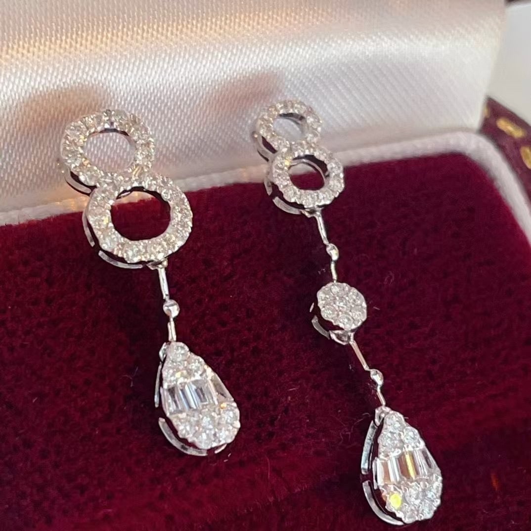 14k Gold 0.36 Ct Natural H Diamond Earrings - 2