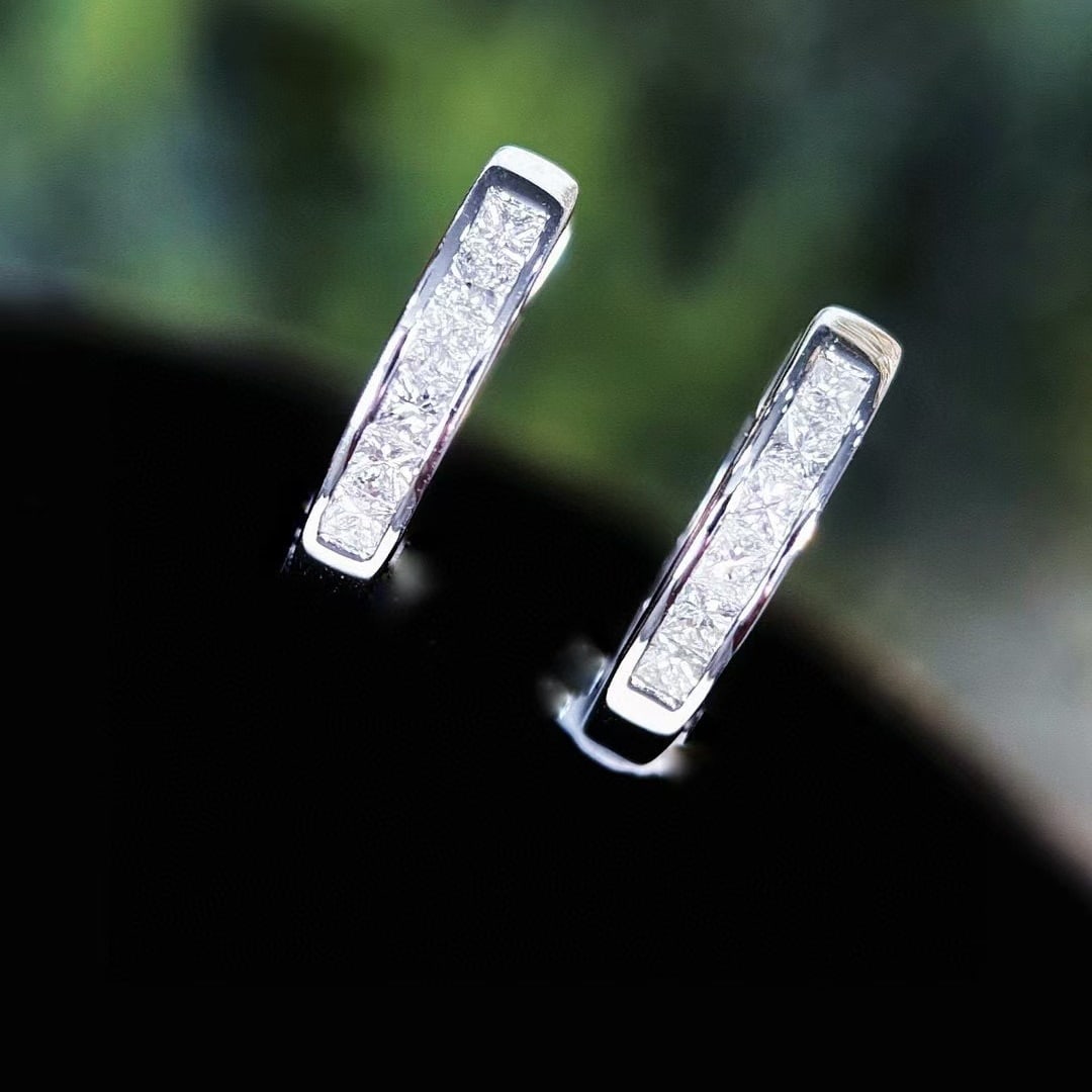 14k Gold 0.5 Ct Natural H Diamond Earrings - 6