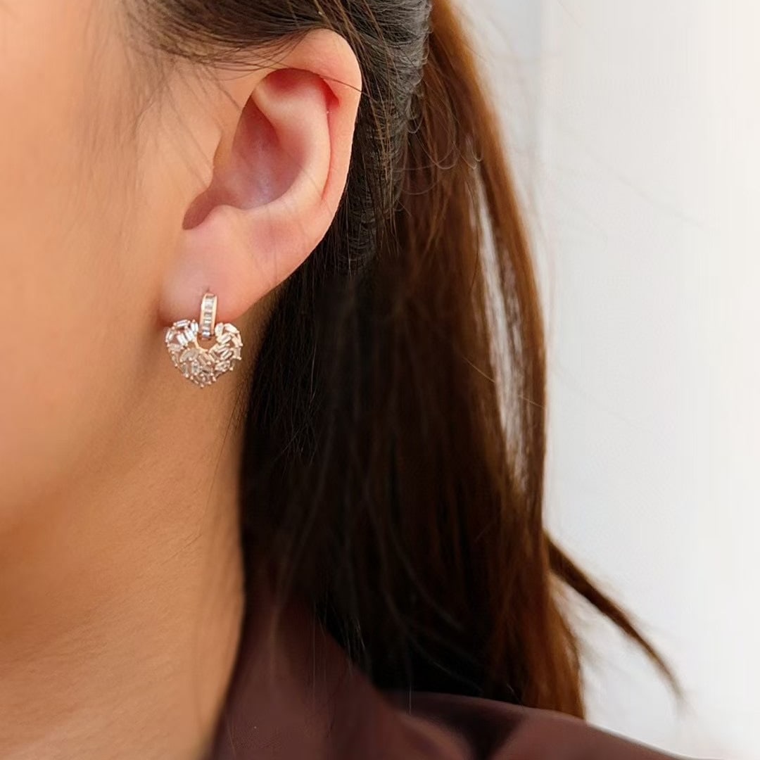 14k Gold 0.52 Ct Natural H Diamond Earrings - 4