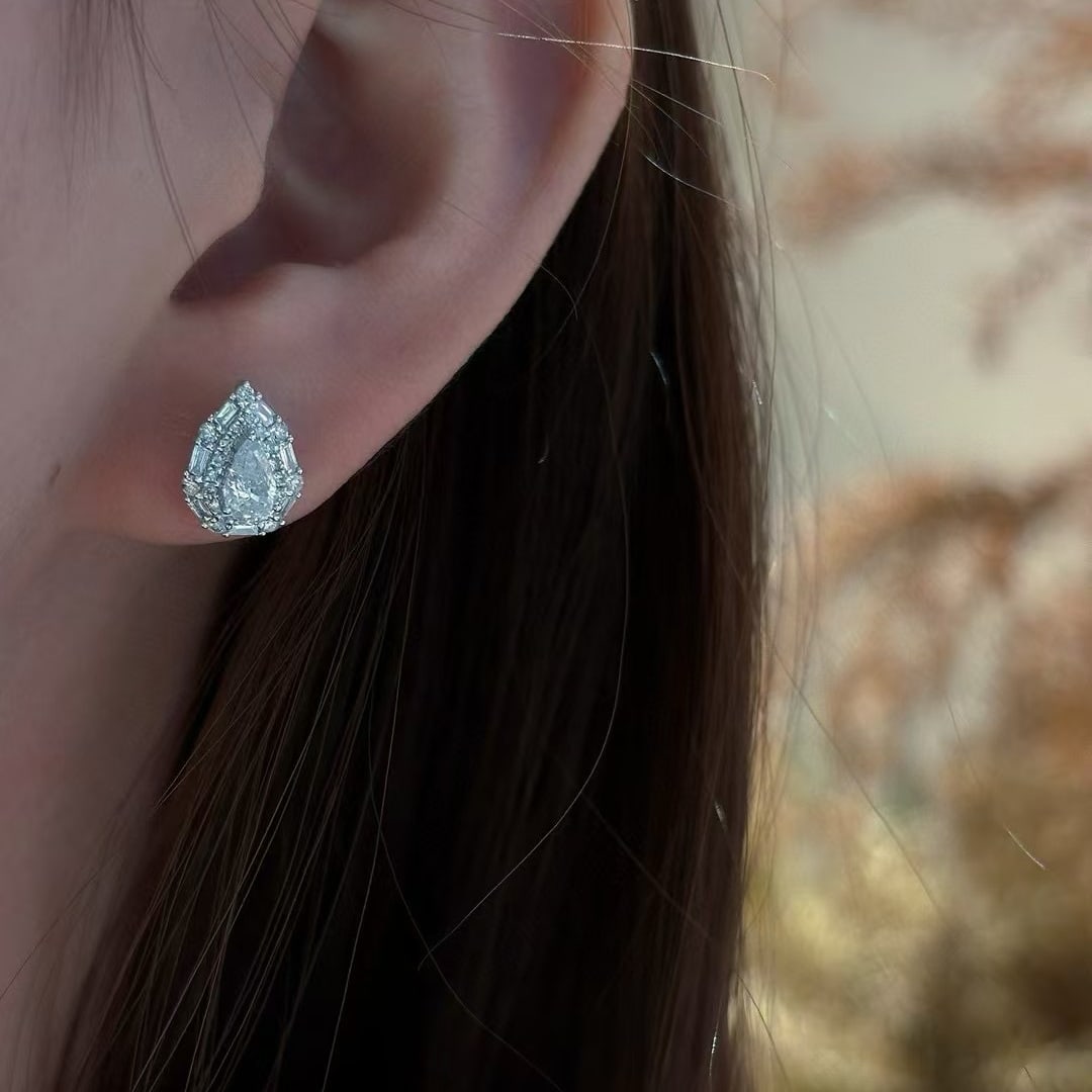 14k Gold 0.83 Ctw Natural H Diamond Earrings - 2