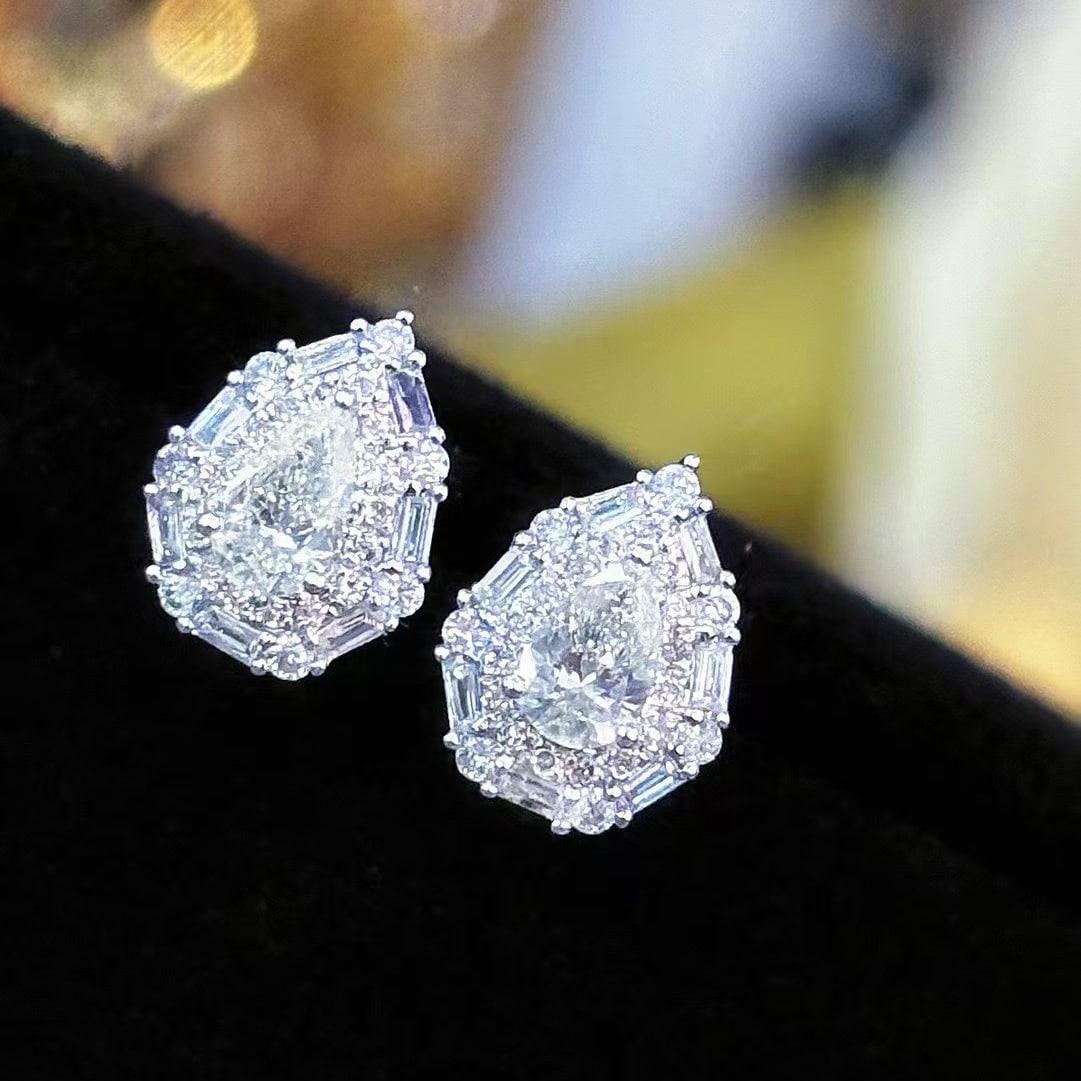 14k Gold 0.83 Ctw Natural H Diamond Earrings - 3