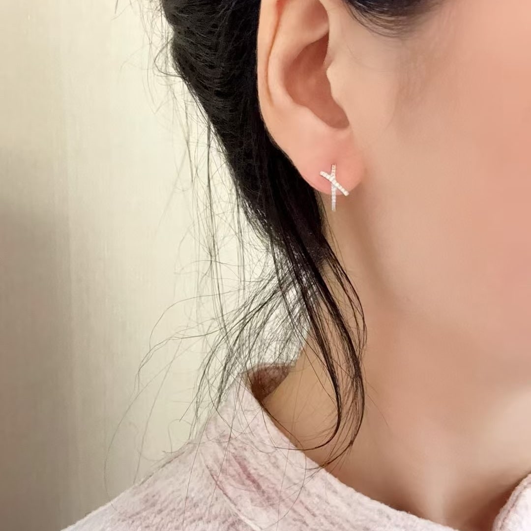 14k Gold 0.2 Ct Natural H Diamond Earrings - 4