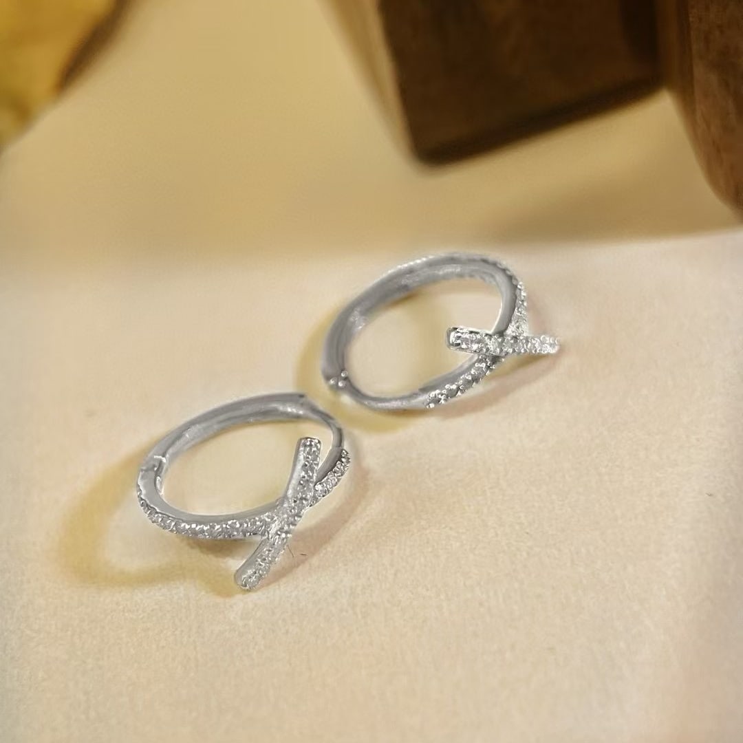 14k Gold 0.2 Ct Natural H Diamond Earrings - 6