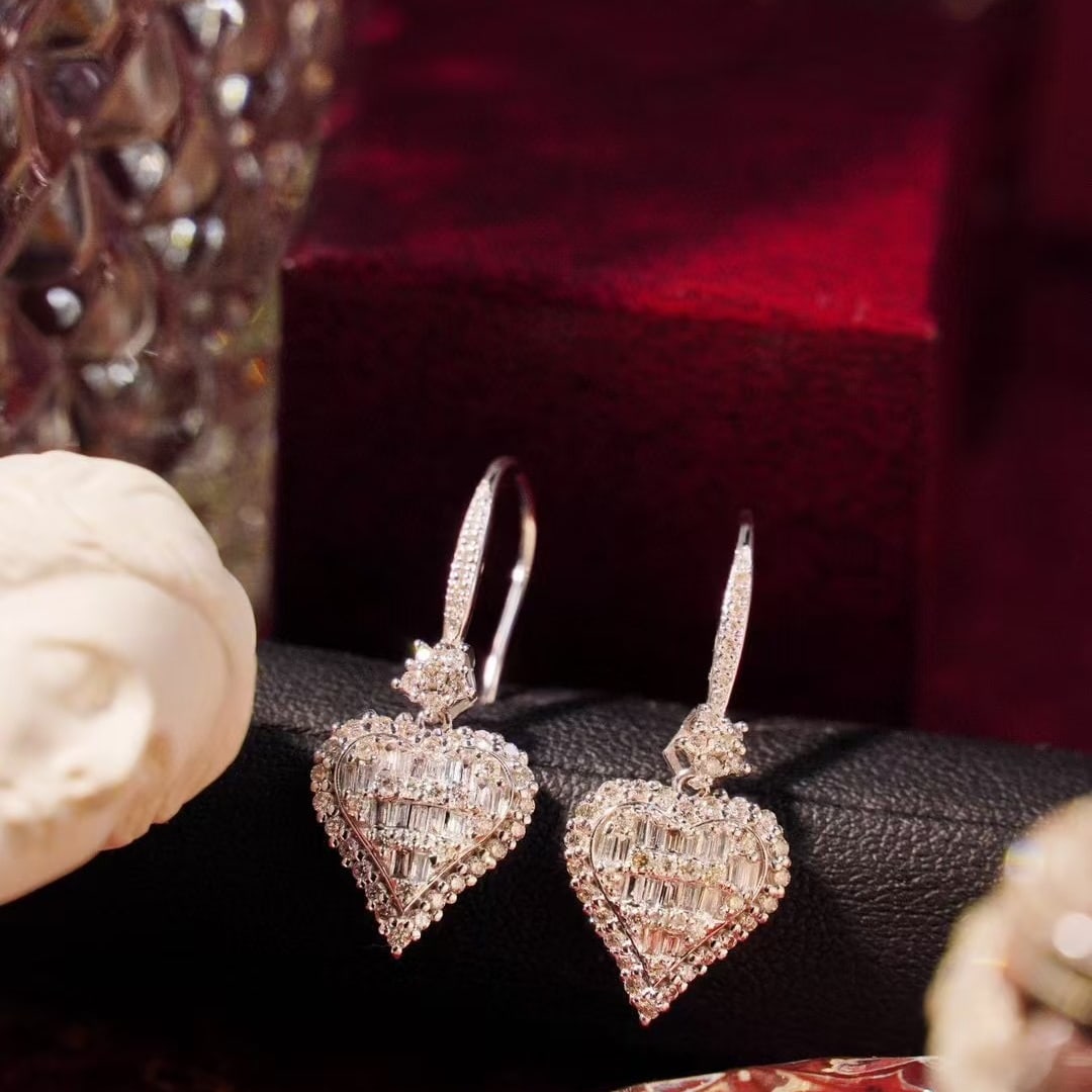 14k Gold 1.10 Ct Natural H Diamond Earrings - 2