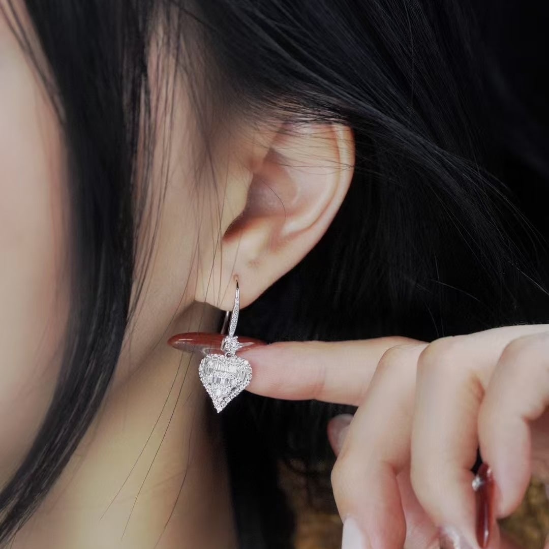 14k Gold 1.10 Ct Natural H Diamond Earrings - 4