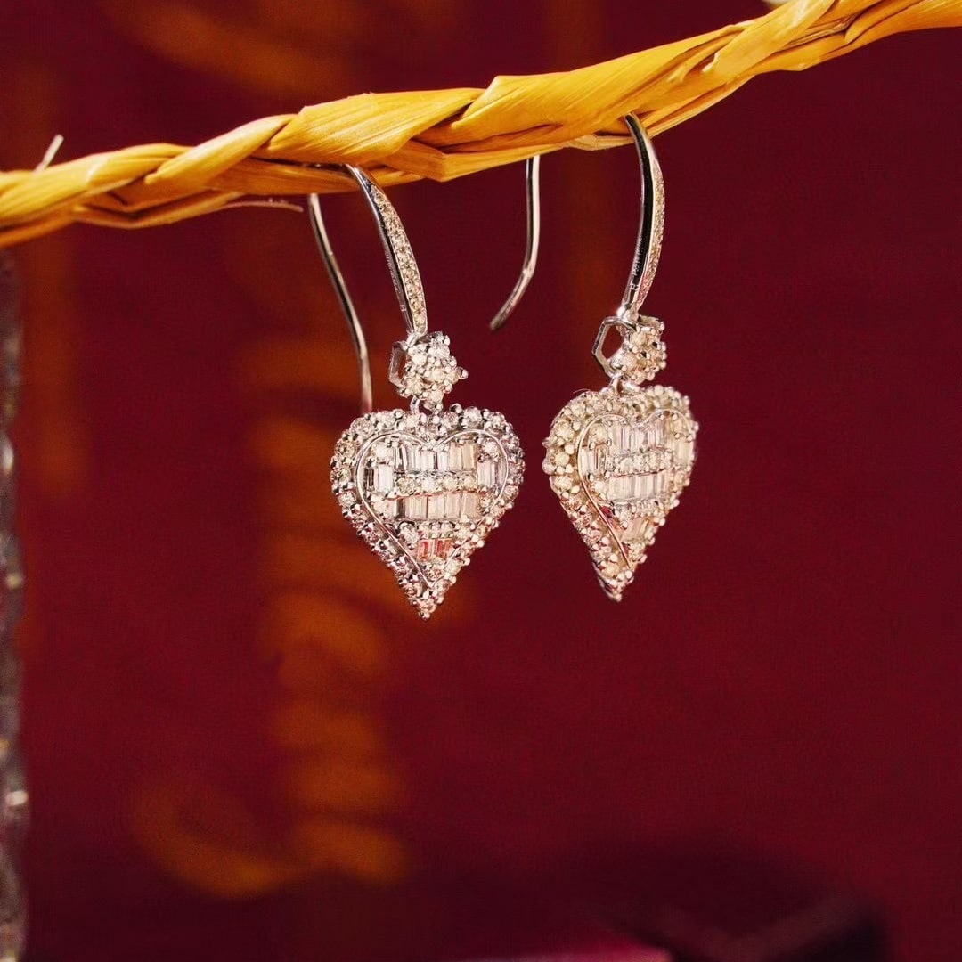 14k Gold 1.10 Ct Natural H Diamond Earrings - 5