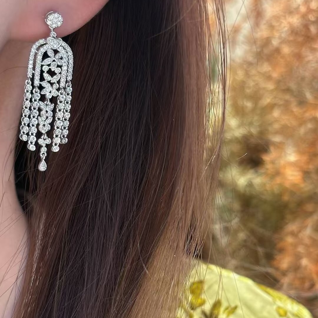 14k Gold 1.1 Ct Natural H Diamond Earrings - 3