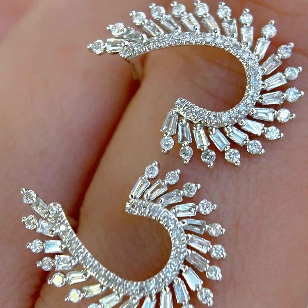 14k Gold 0.6 Ct Natural H Diamond Earrings - 3