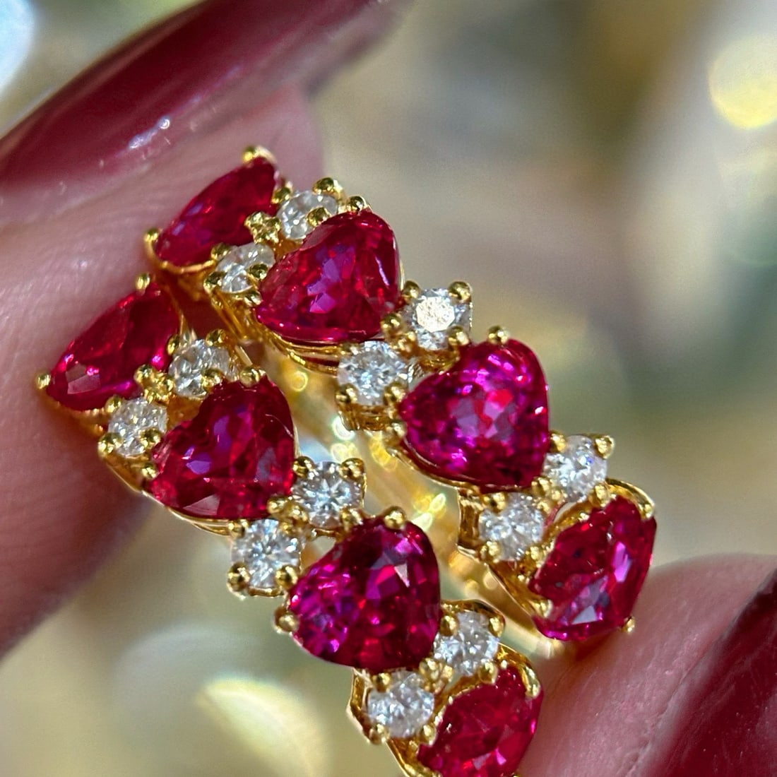 14k Gold 2.6 Ct Natural Ruby & Diamond Earrings - 2
