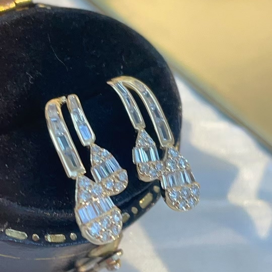 14k Gold 0.42 Ct Natural H Diamond Earrings - 2