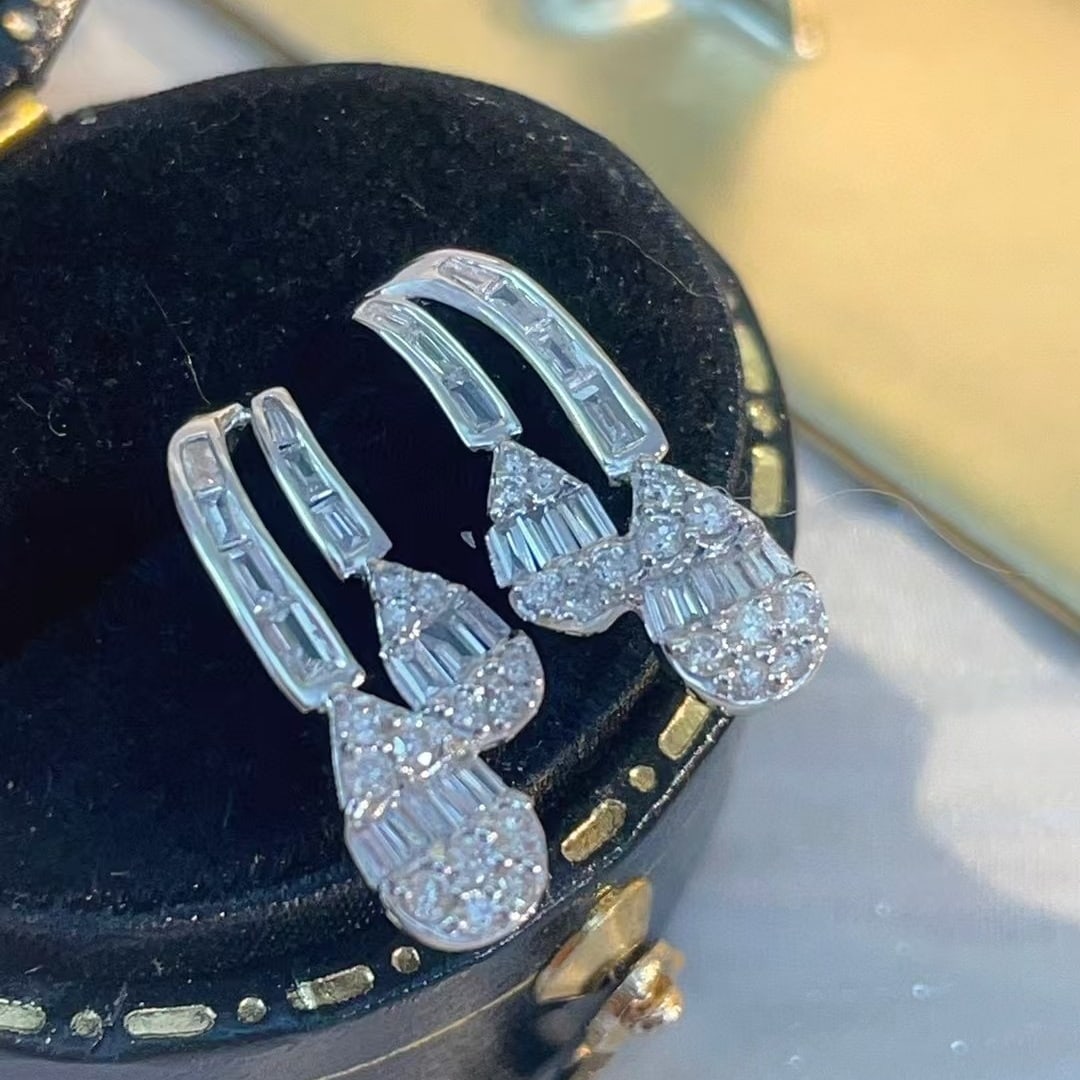 14k Gold 0.42 Ct Natural H Diamond Earrings - 3