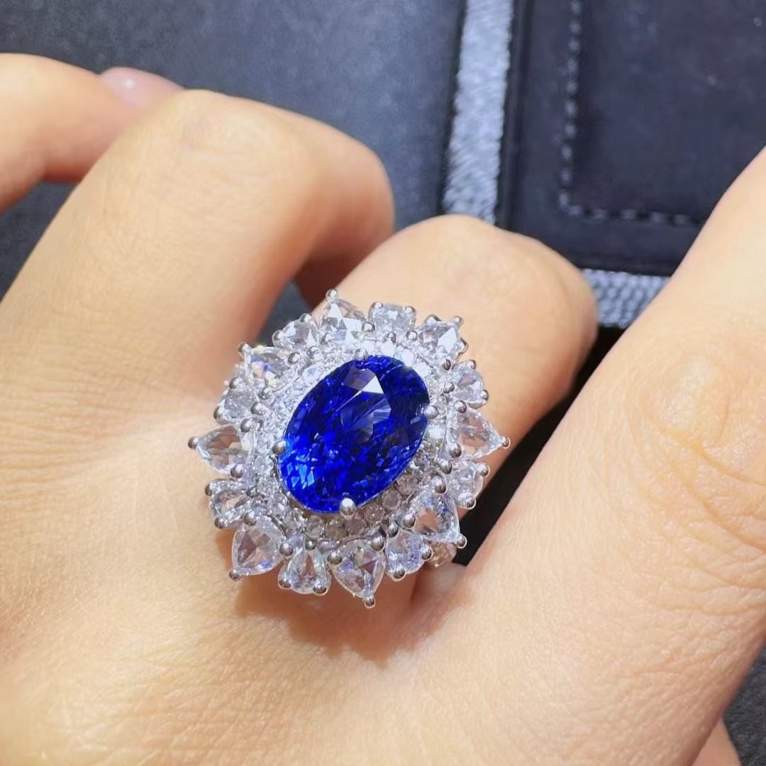 14k Gold 3.03 Ct Natural Sapphire & Diamond Ring/pendant( Without Chain ) - 5