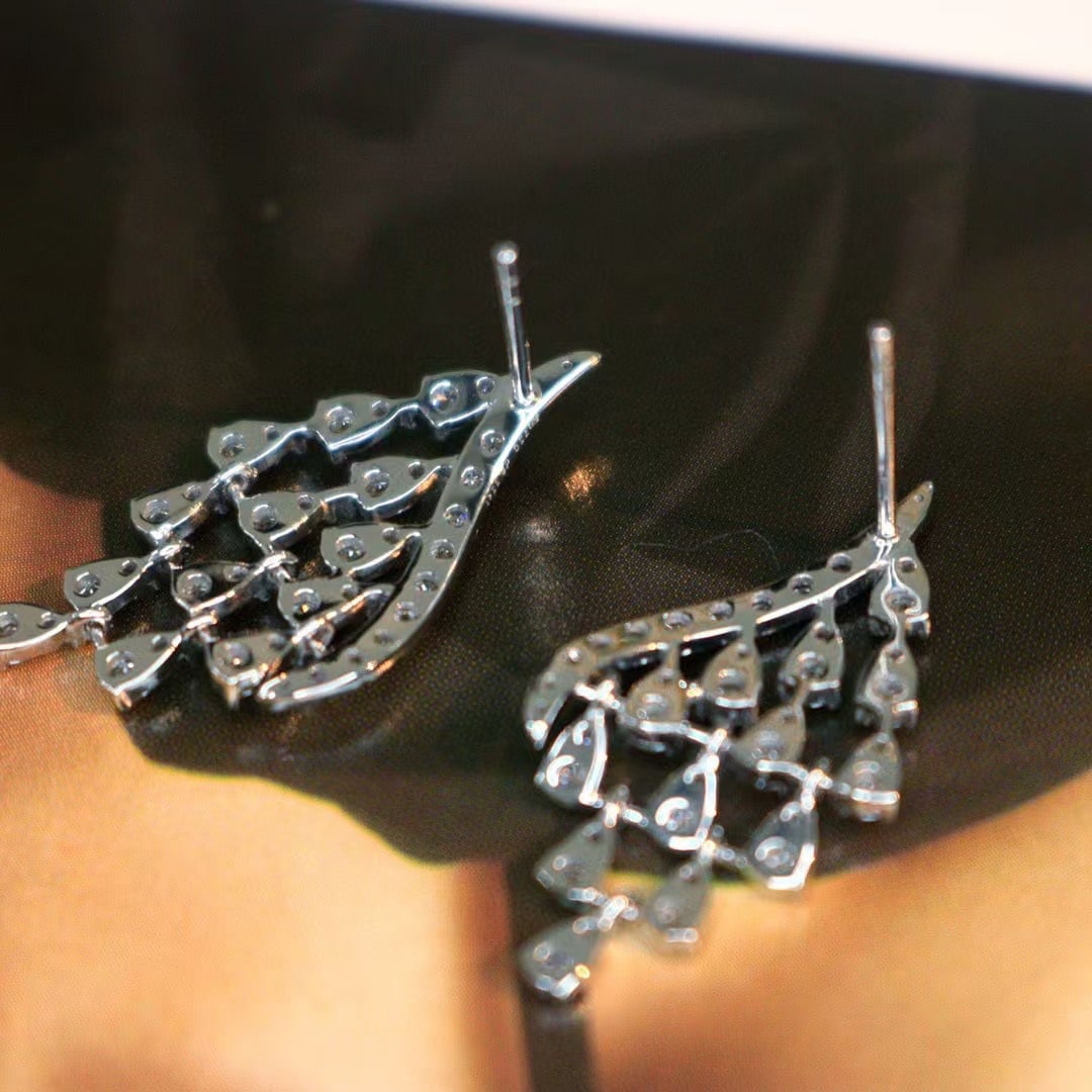 14k Gold 1.1 Ct Natural H Diamond Earrings - 4