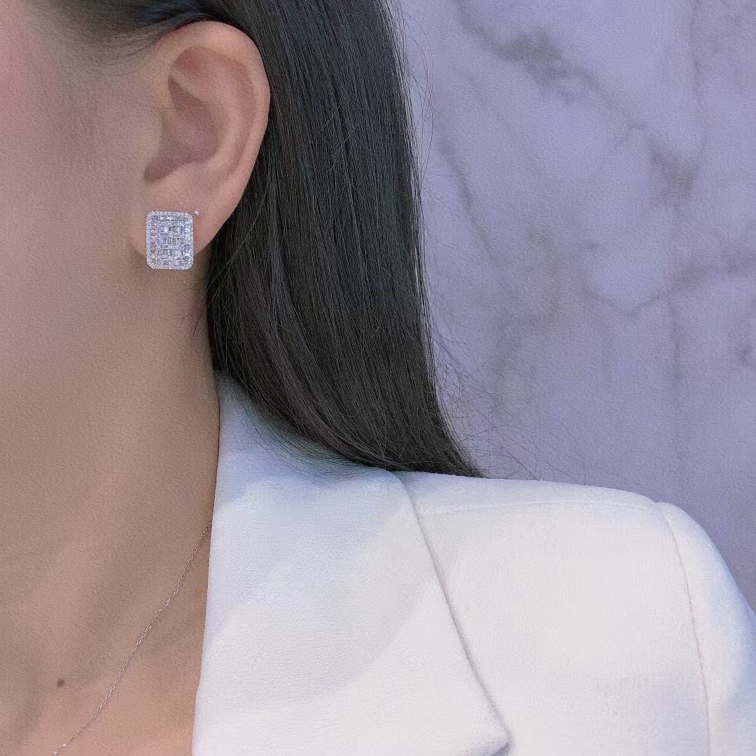 14k Gold 1.4 Ct Natural H Diamond Earrings - 5