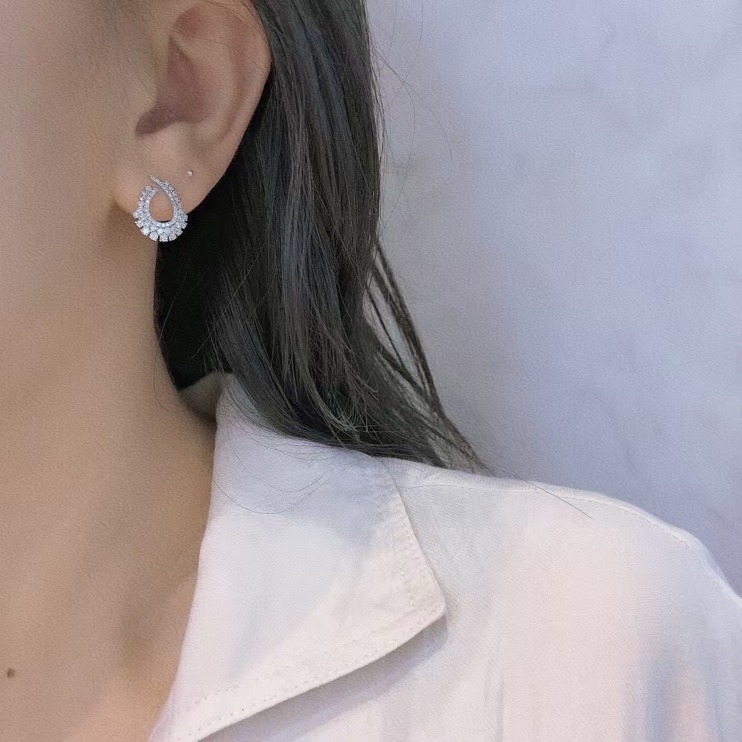 14k Gold 0.98 Ct Natural H Diamond Earrings - 4