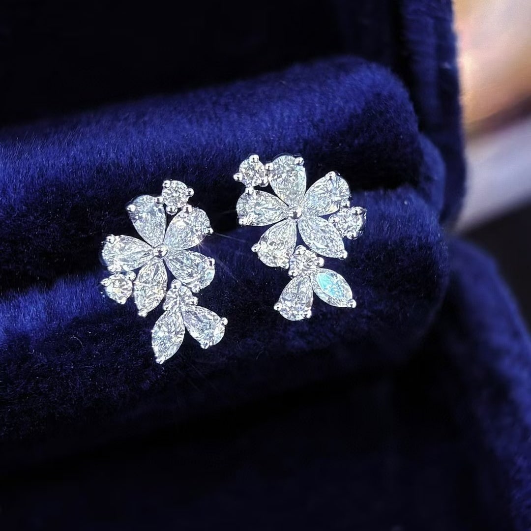 14k Gold 1 Ct Natural H Diamond Earrings - 2