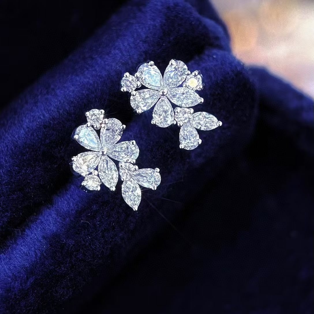 14k Gold 1 Ct Natural H Diamond Earrings - 5