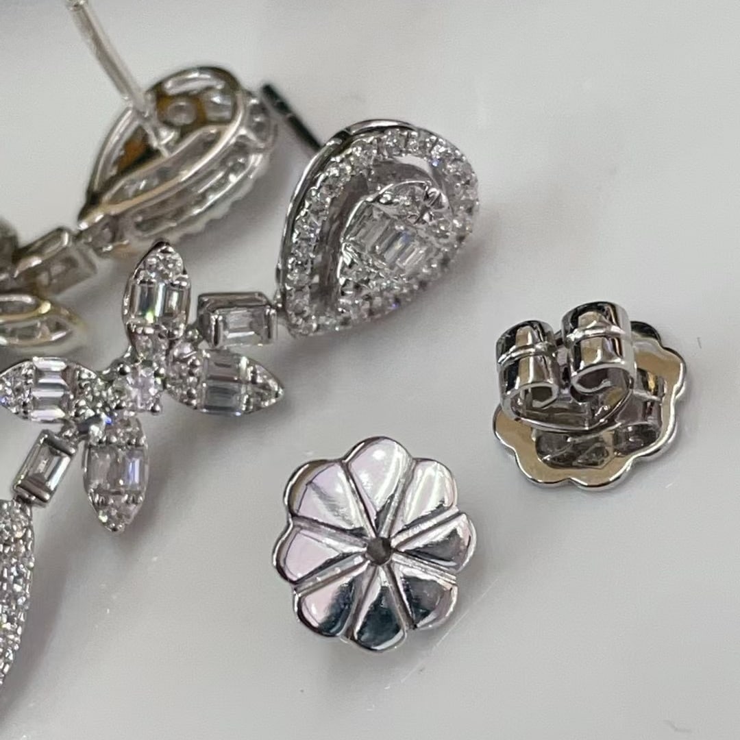 14k Gold 1.8 Ct Natural H Diamond Earrings - 2