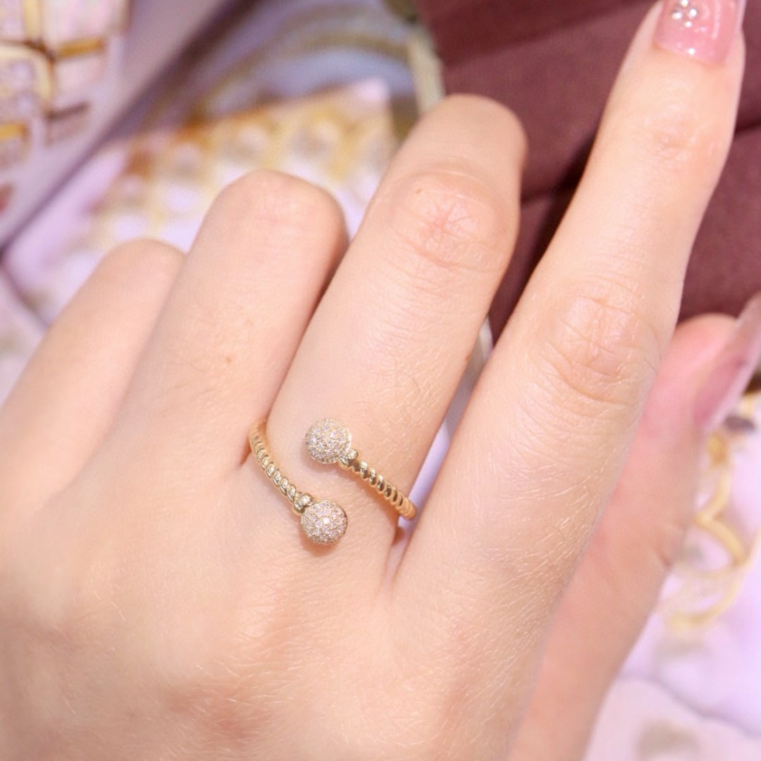 14k Gold 0.15 Ct Natural H Diamond Ring - 5