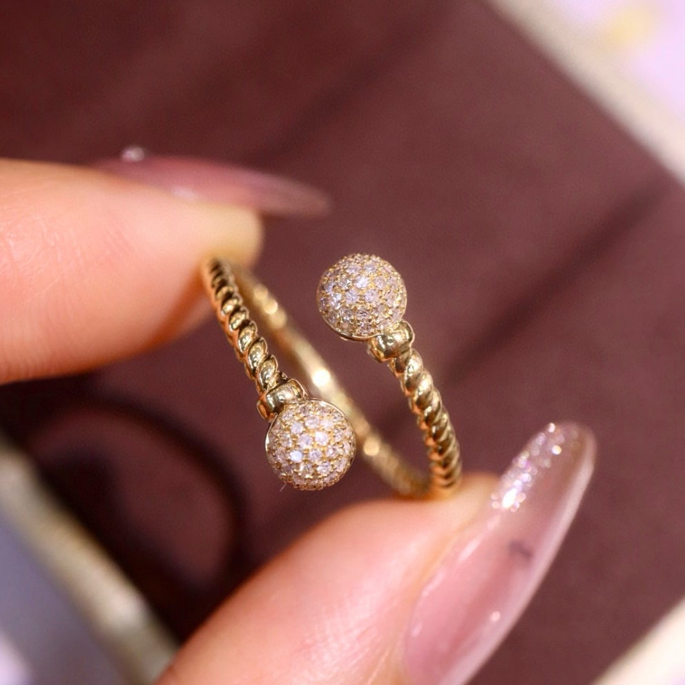 14k Gold 0.15 Ct Natural H Diamond Ring - 6