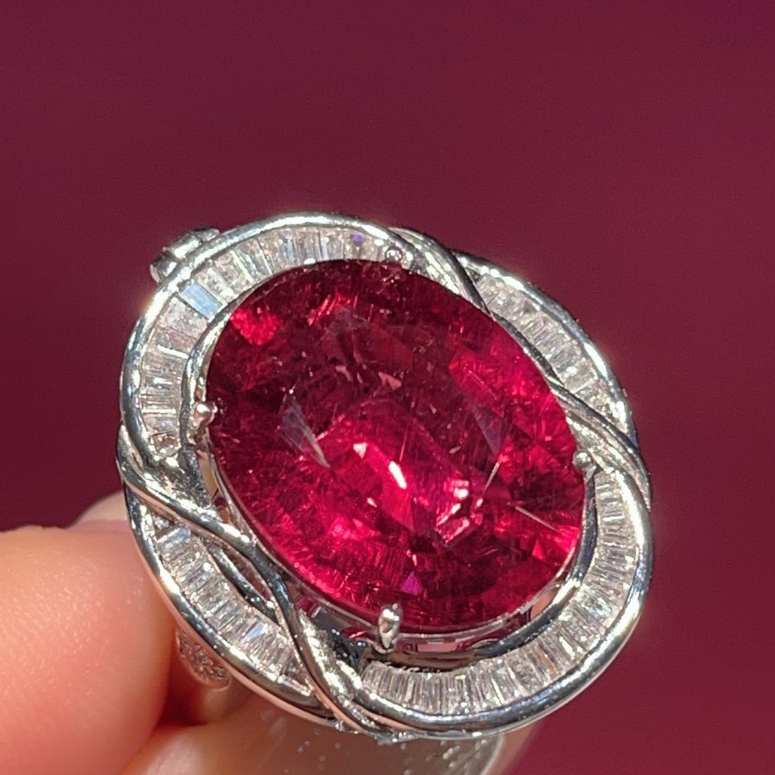 14k Gold 10.6 Ct Natural Tourmaline & Diamond Ring/pendant( Without Chain ) - 3