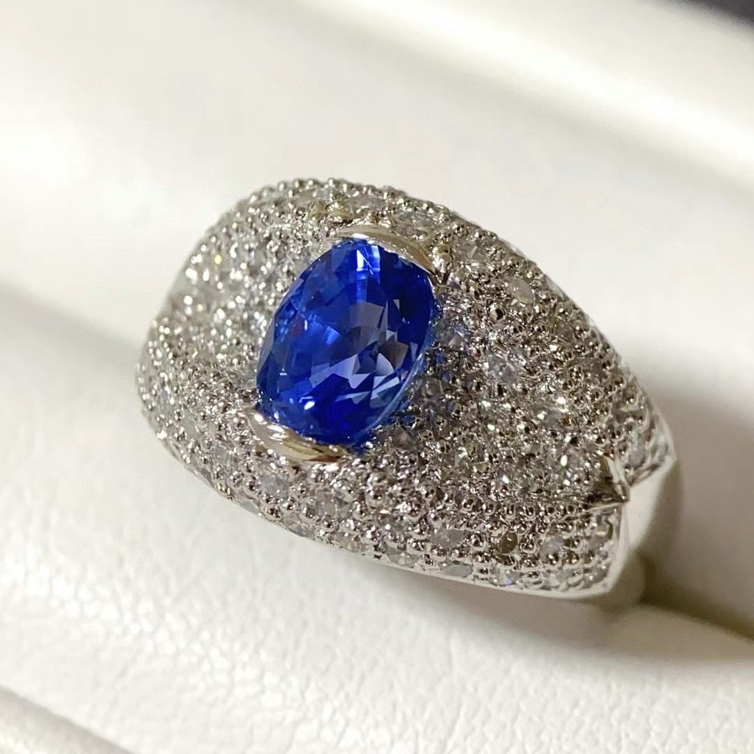 14k Gold 3.53 Ctw Natural Sapphire & Diamond Ring - 5