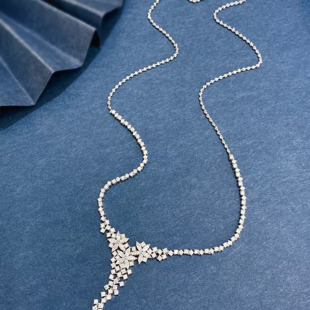 14k Gold 2.73 Ct Natural H Diamond Necklace - 3