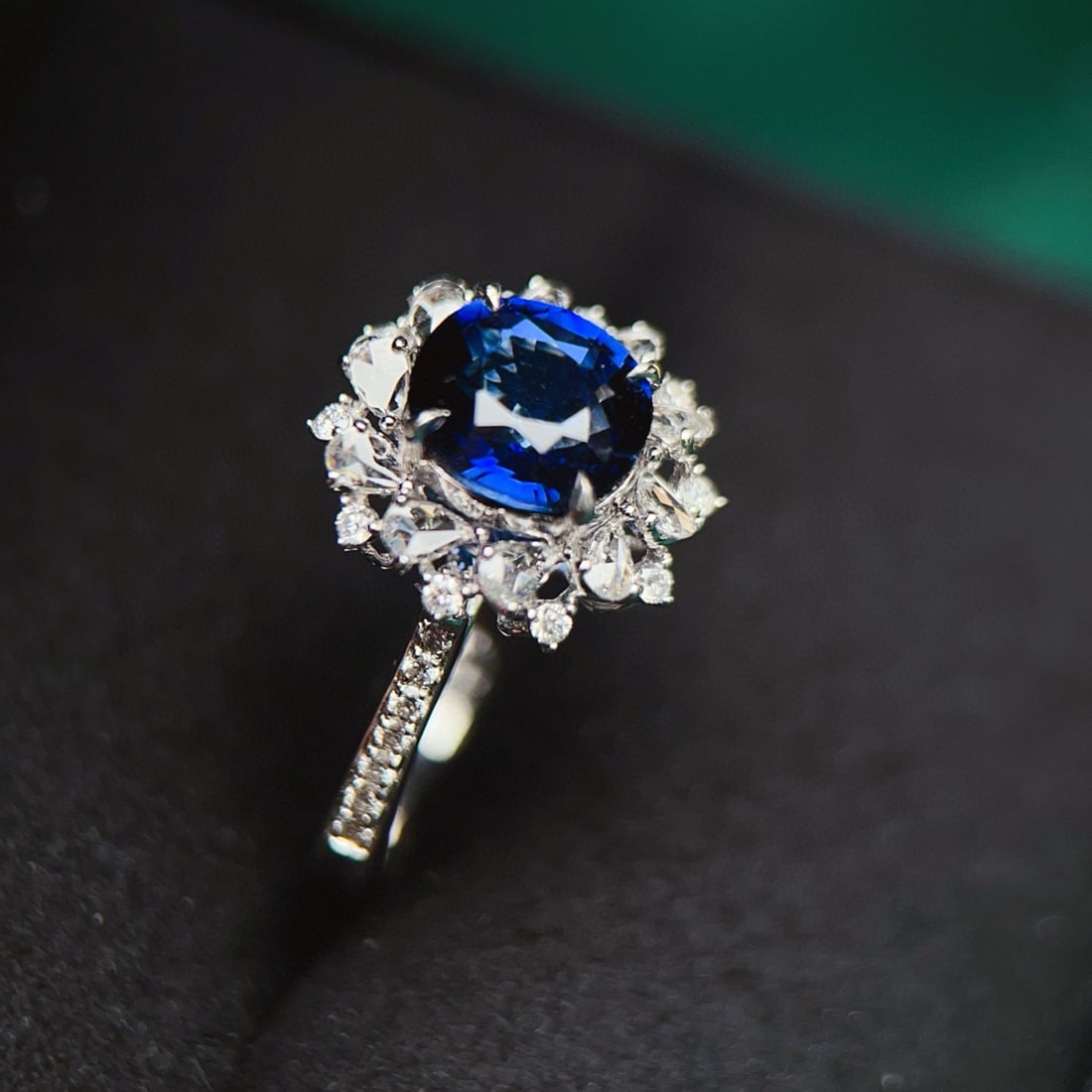 14k Gold 2.54 Ctw Natural Sapphire & Diamond Ring - 4