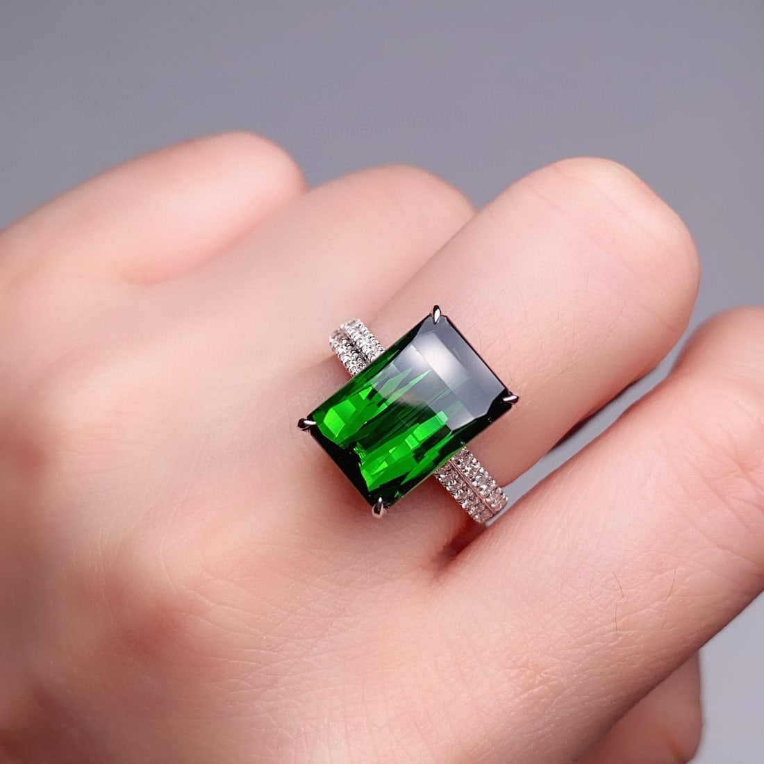 14k Gold 6.72 Ctw Natural Tourmaline & Diamond Ring - 2