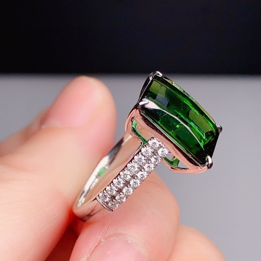 14k Gold 6.72 Ctw Natural Tourmaline & Diamond Ring - 4