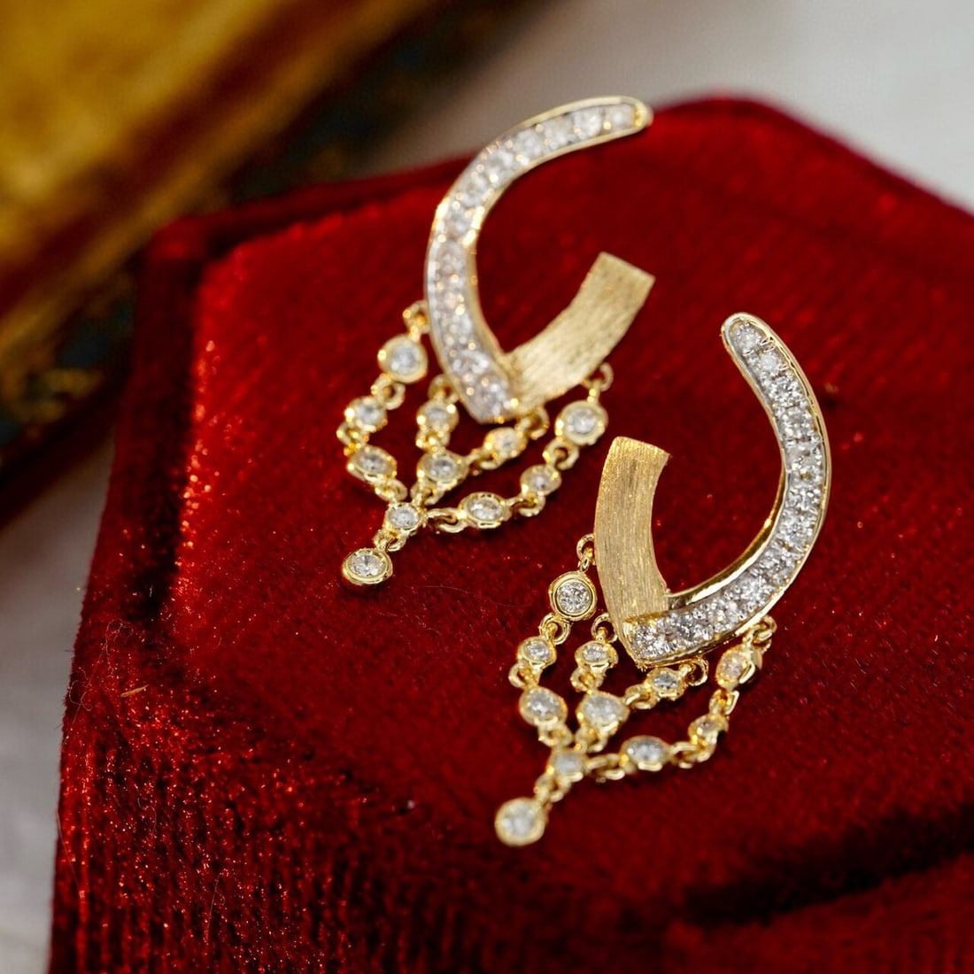 14k Gold 0.36 Ct Natural H Diamond Earrings - 3