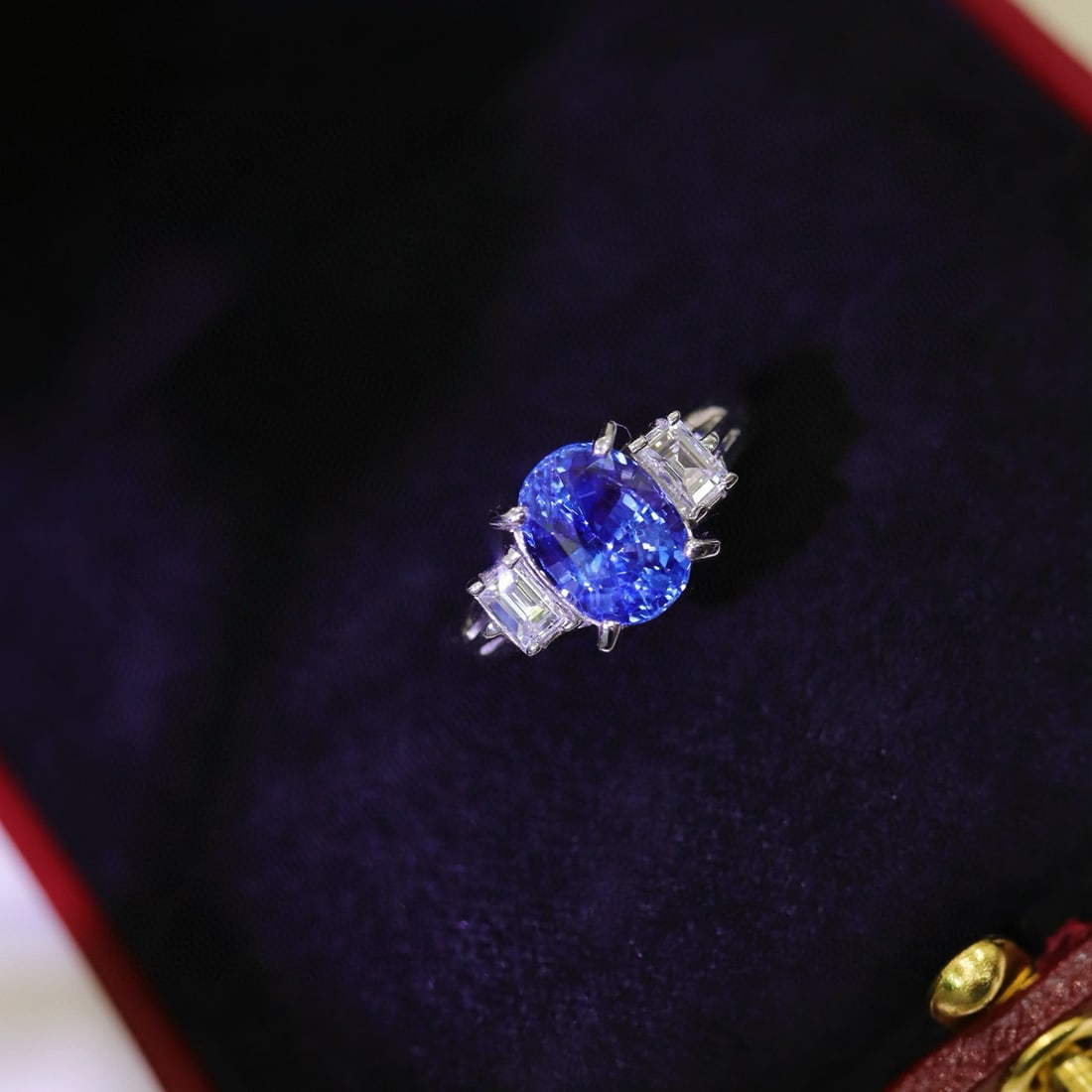 14k Gold 3.11 Ctw Natural Sapphire & Diamond Ring - 3