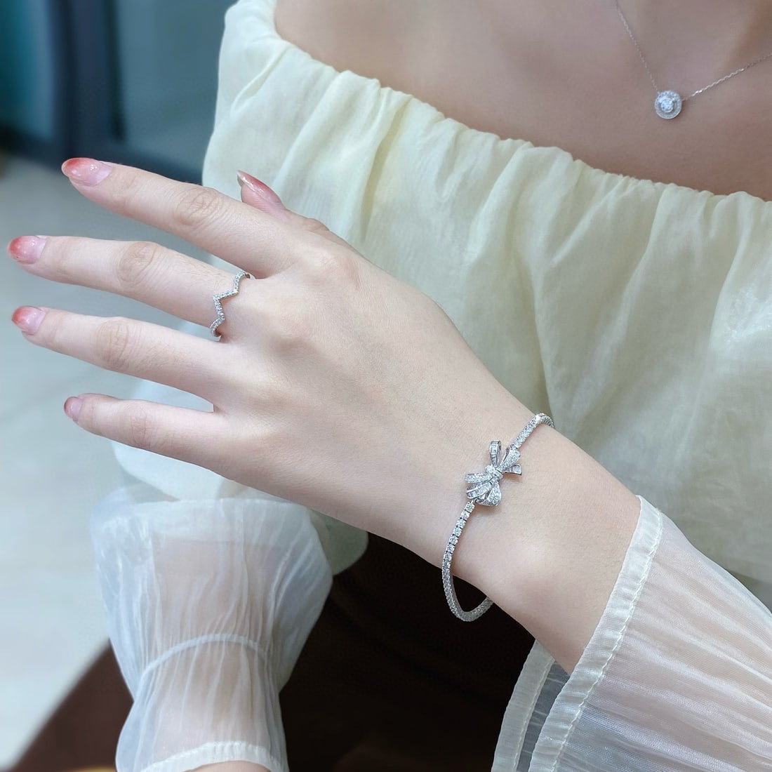 14k Gold 2.8 Ct Natural H Diamond Bracelet - 5