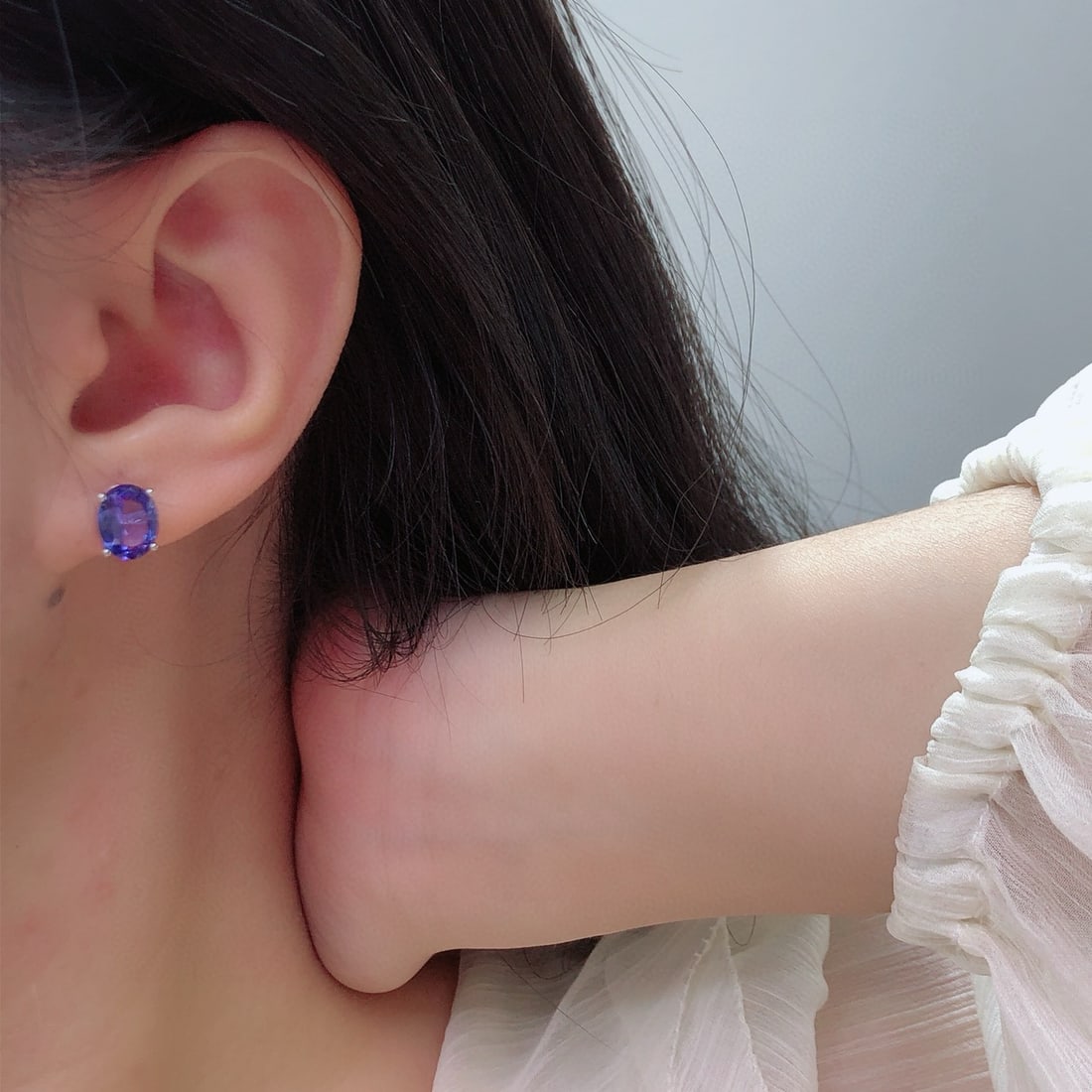 14k Gold 3.25 Ct Natural Tanzanite Earrings - 6