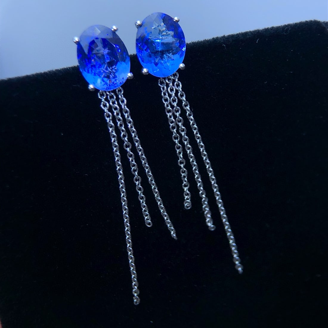 14k Gold 3.25 Ct Natural Tanzanite Earrings - 8