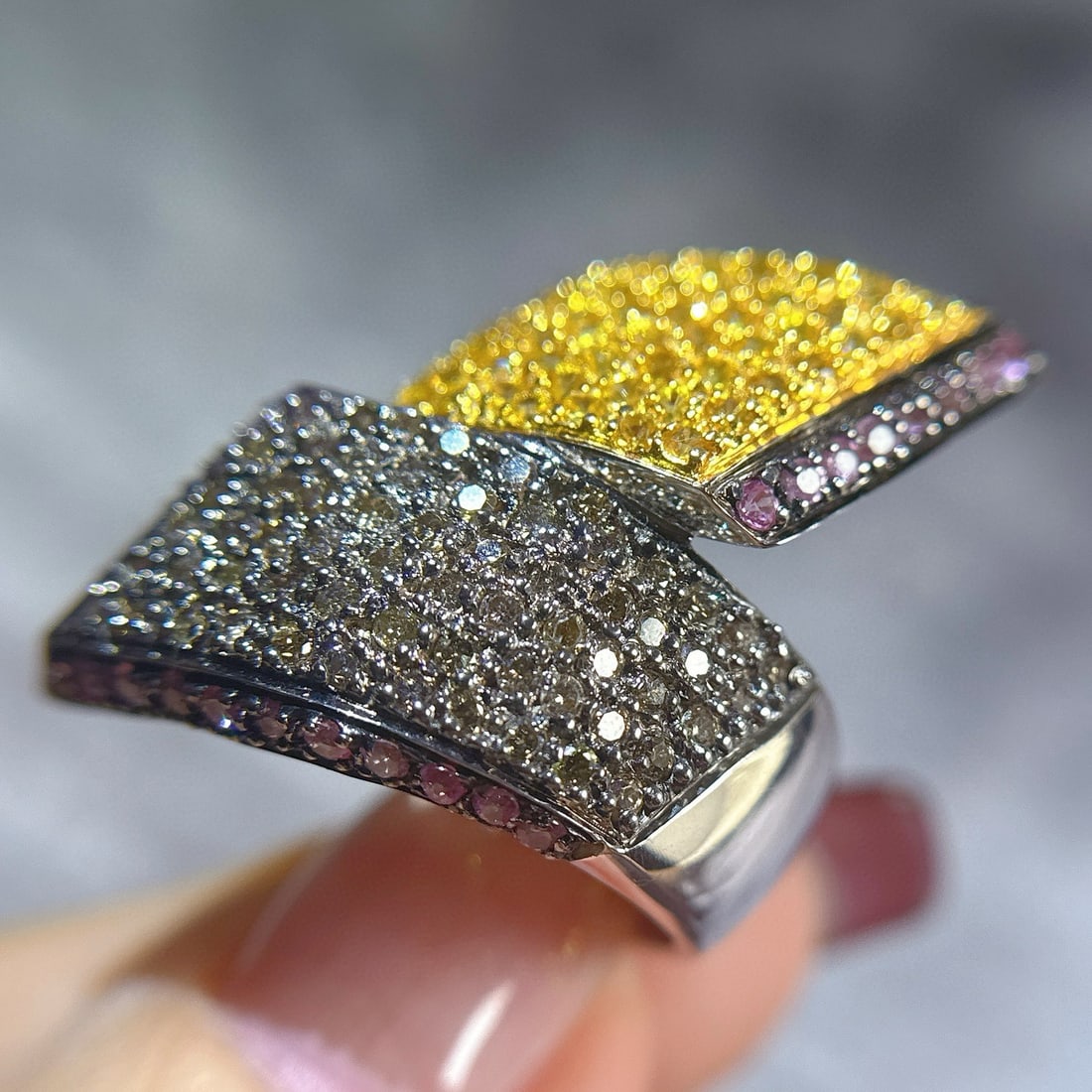 14k Gold 3.52 Ctw Natural Sapphire & Diamond Ring - 2