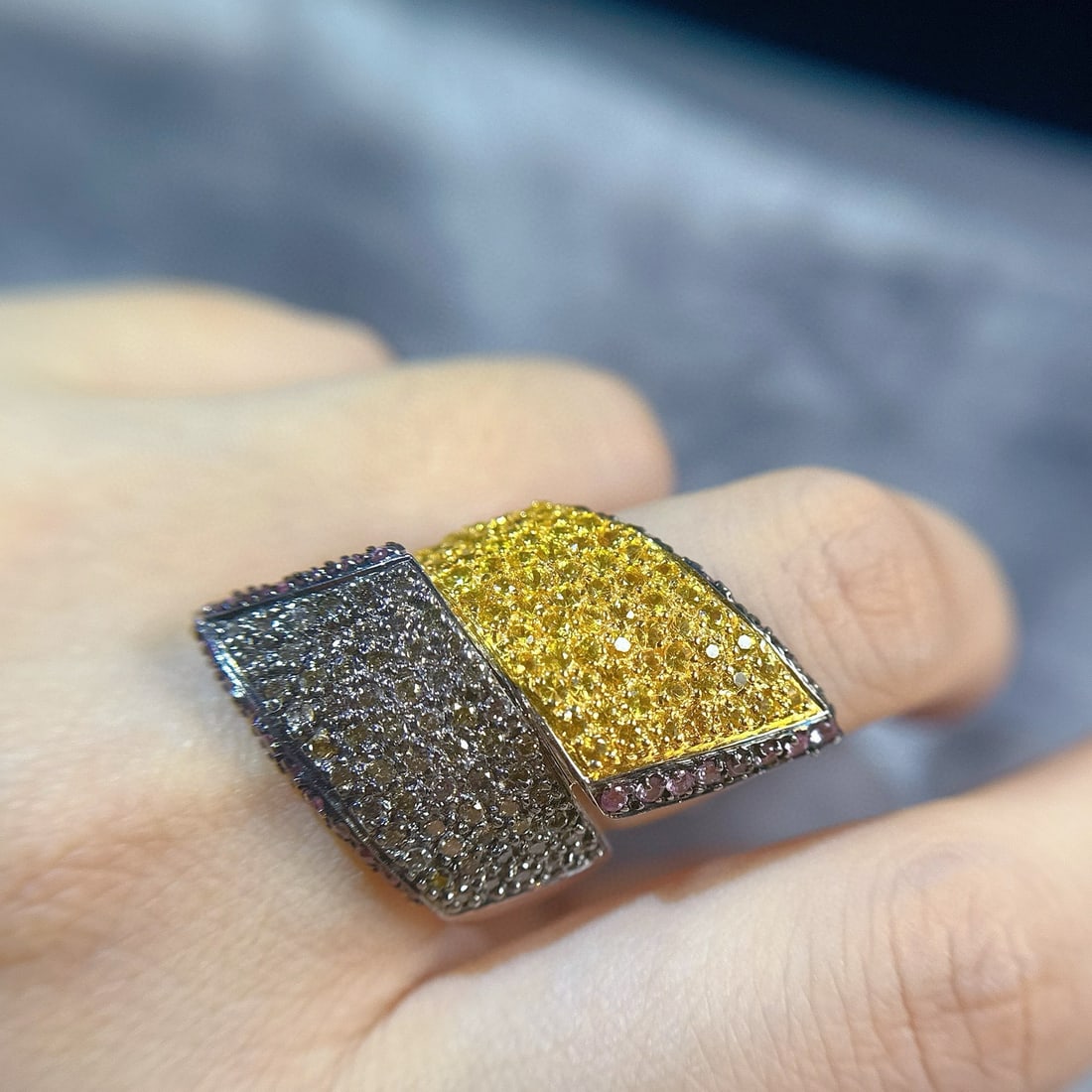 14k Gold 3.52 Ctw Natural Sapphire & Diamond Ring - 6