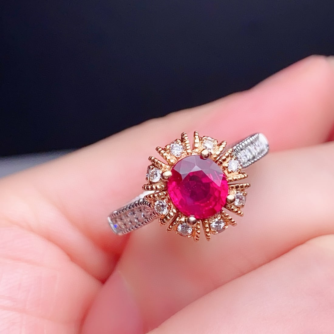 14k Gold 1.50 Ctw Natural Ruby & Diamond Ring - 3