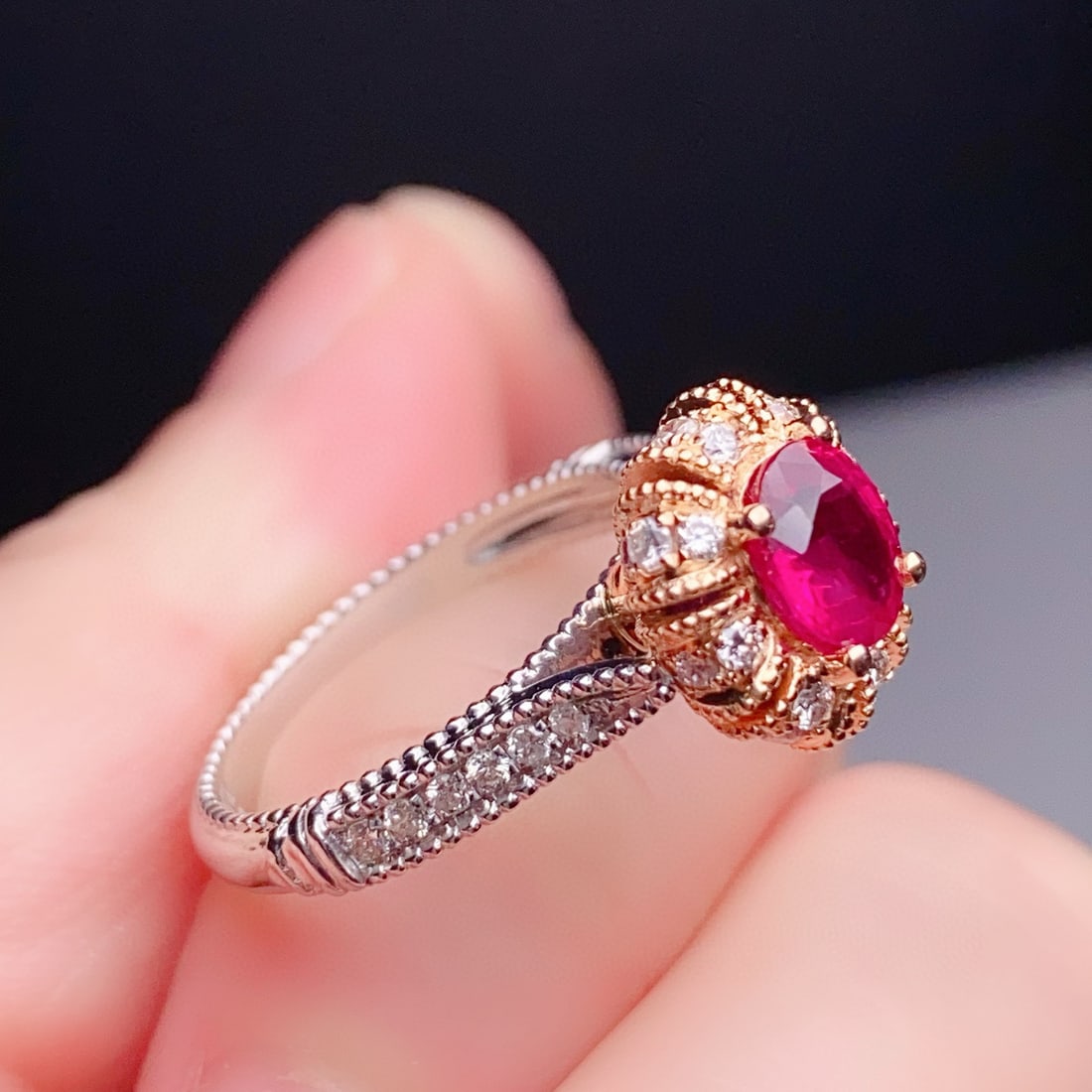 14k Gold 1.50 Ctw Natural Ruby & Diamond Ring - 4