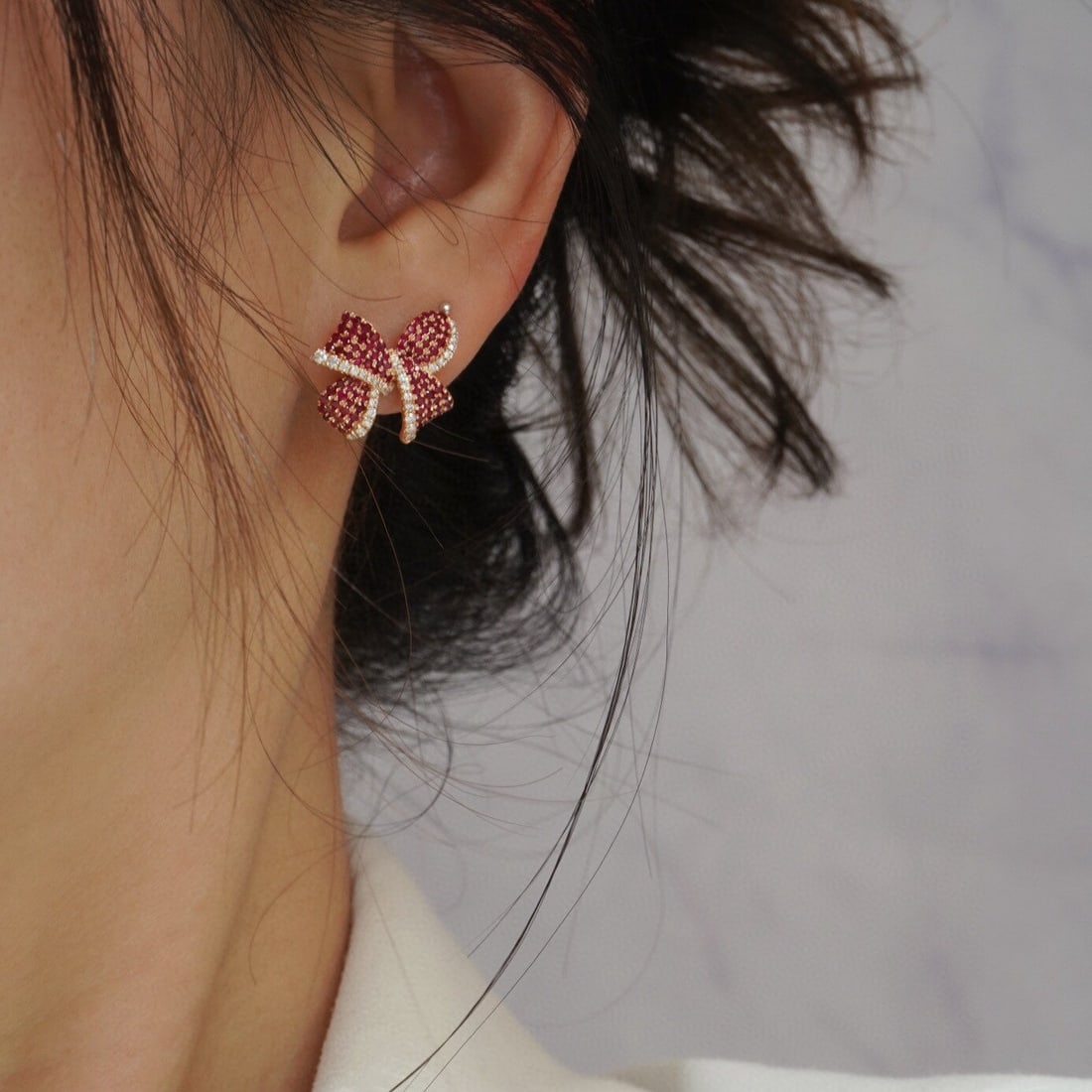 14k Gold 3.25 Ctw Natural Ruby & Diamond Jewelry Set - 9